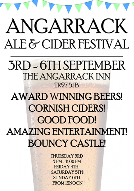 Angarrack Ale & Cider Festival 3-6th September | Angarrack Inn