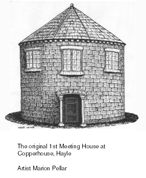 The First Wesley “Meeting House” at Copperhouse, Hayle. John Wesley first preached in this building in August 1785,