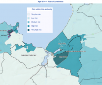 65 plus Risk of Loneliness within Cornwall 65 plus Risk of Loneliness within Cornwall via http://data.ageuk.org.uk/loneliness-maps/england-2016/cornwall/