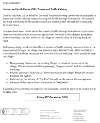 Consultation Letter Townshend, Traffic Calming (EDG1673 SK6)(Region West) Consultation Letter Townshend, Traffic Calming (EDG1673 SK6)(Region West)