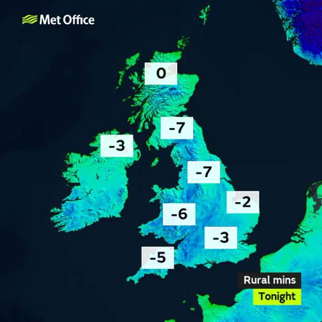 Met Office: Tonight will see another very cold night with a widespread and hard #frost, especially so for England and Wales Met Office: Tonight will see another very cold night with a widespread and hard #frost, especially so for England and Wales
