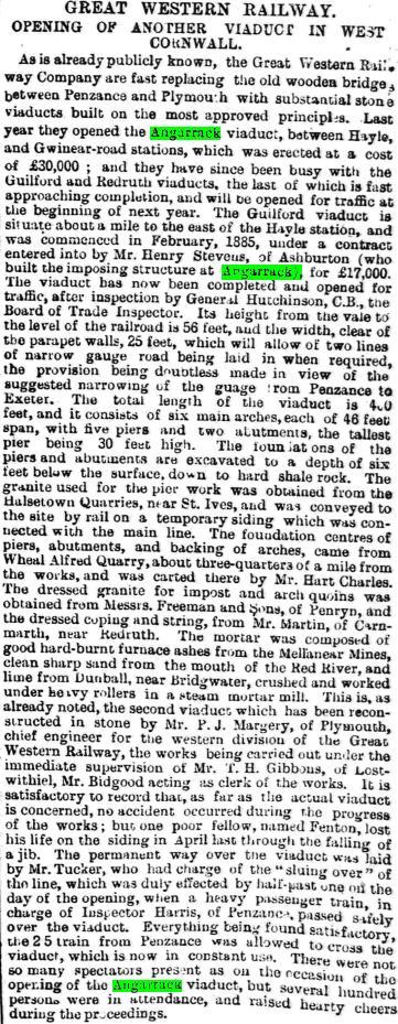 OPENING OF ANOTHER VIADUCT IN WEST CORNWALL GuilfordViaduct.1886.jpg