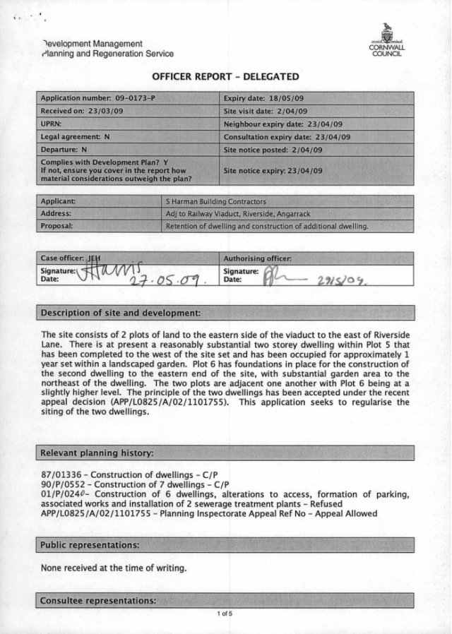 Officers Report page 1